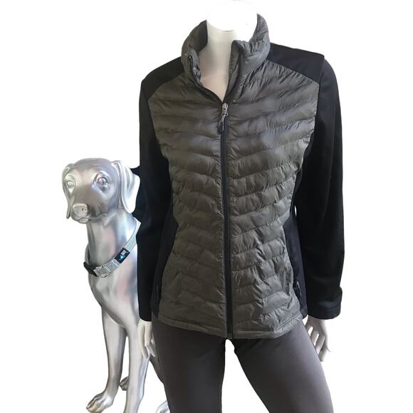 32 Degrees Quilted Full Zip Green Black Jacket Women's Size Medium - Picture 1 of 6